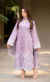 Libas on Dhanak with heavy Emb Dhanak shawl